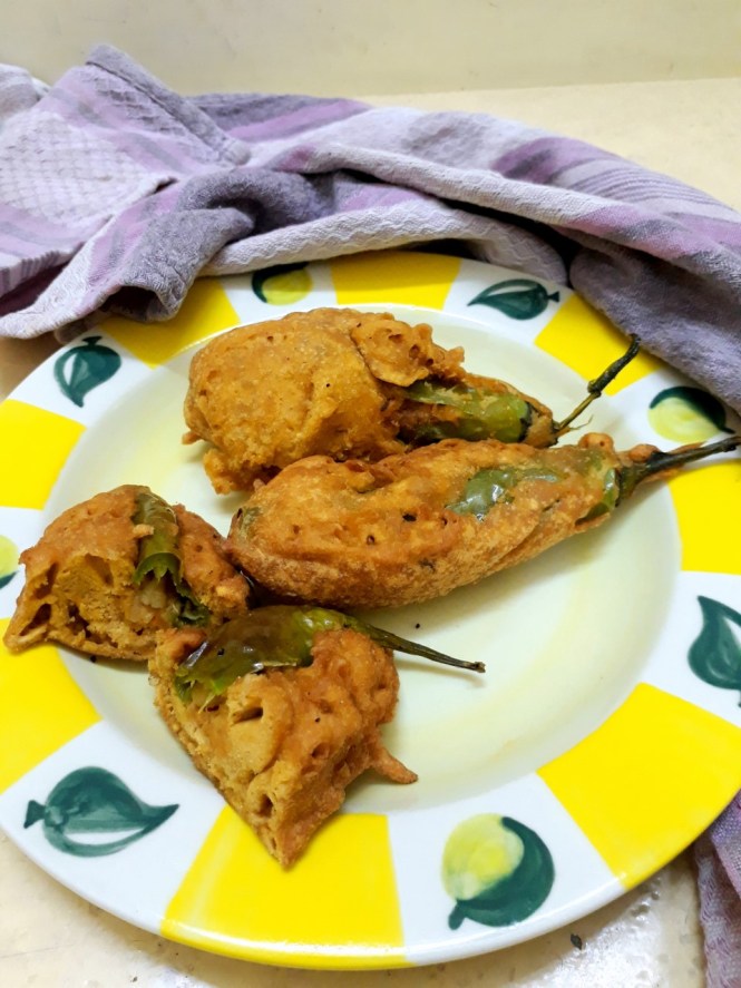 Stuffed Mirchi Bajji with Rice