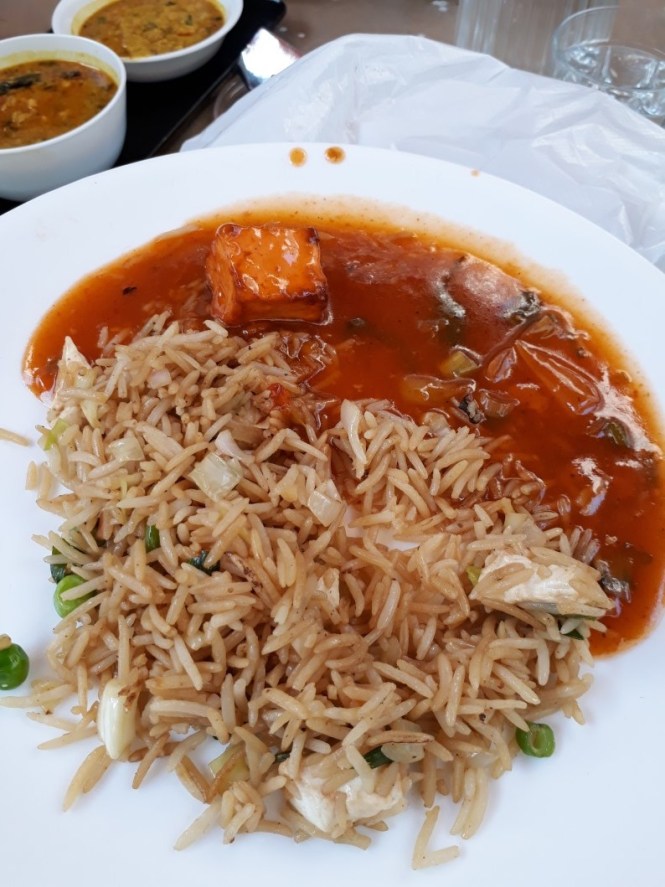 Fried Rice with Paneer Manchurian