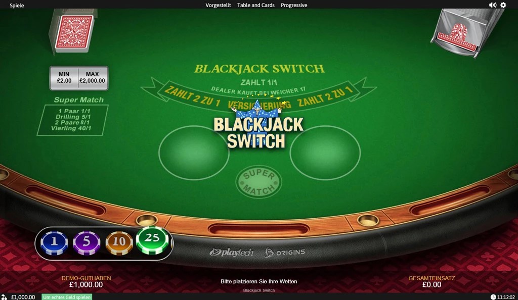 Blackjack Switch Online mit Echtgeld & kostenlos spielen