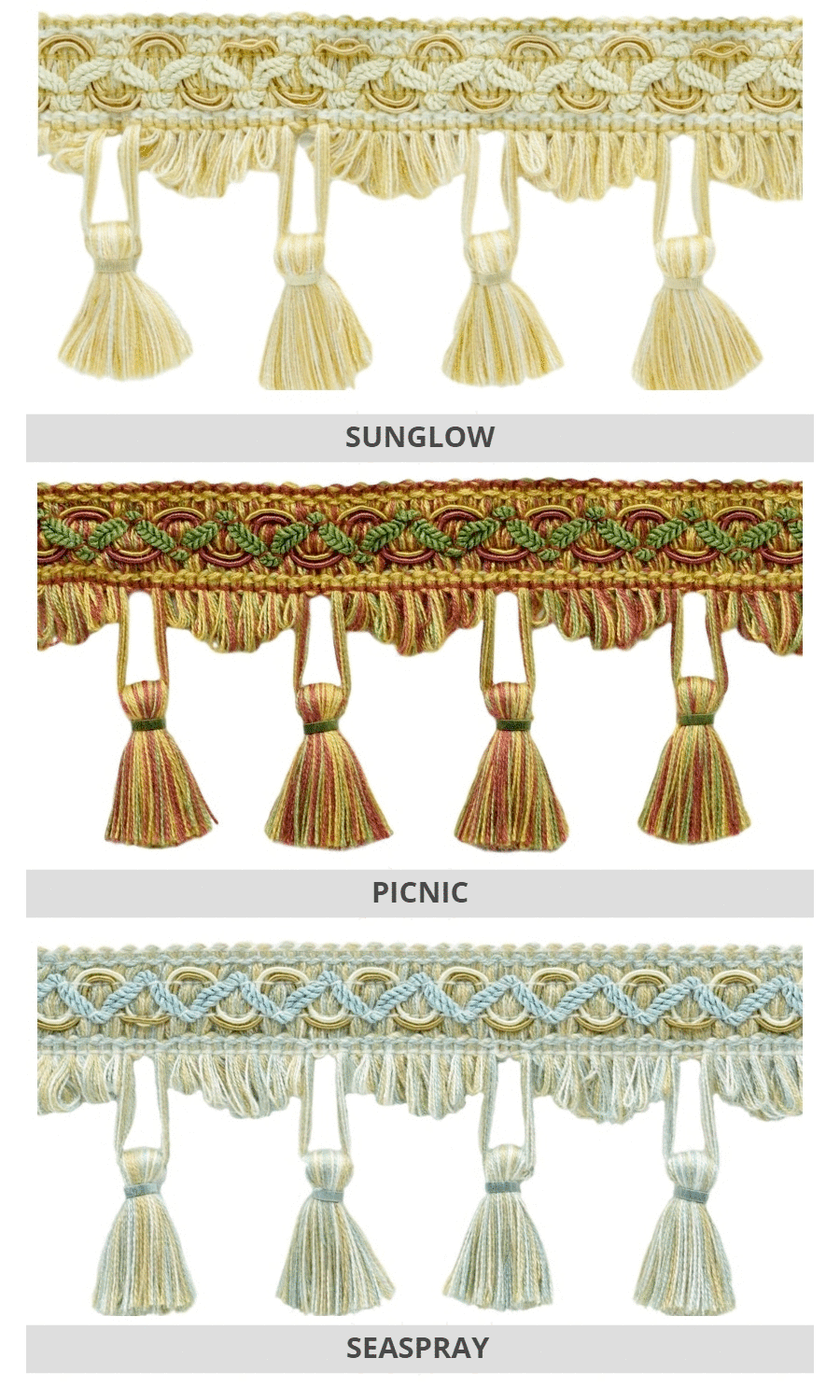 Custom Curtains and Drapes with Decorative 'Pisa' Tassel Trim I Spiffy