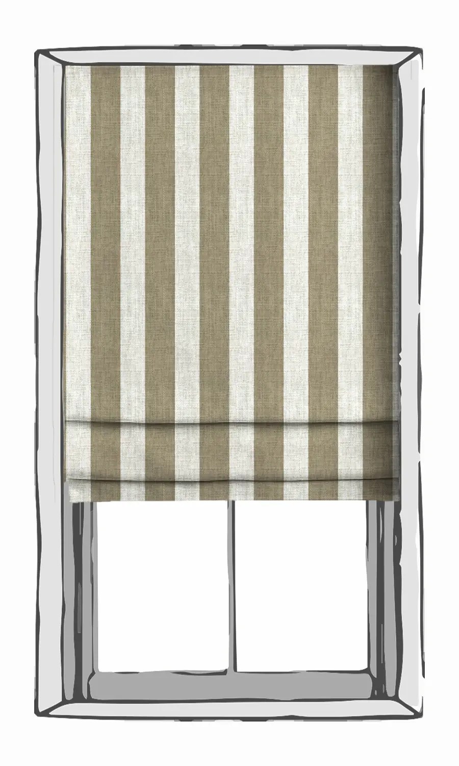 ‘Rustic Charm’ Striped Print Roman Shades (Beige/ White) Spiffy Spools