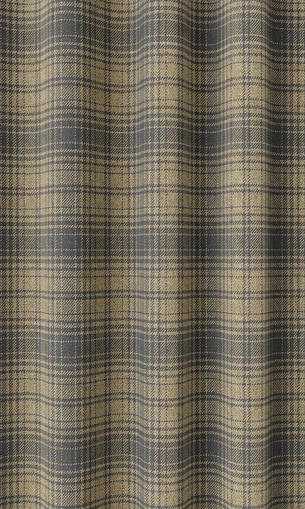 'Anjou Pear' Plaid Roman Shades (Yellow & Navy Blue/Grey)