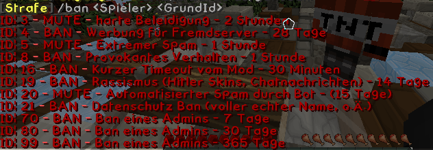 GrieferGamesBan BanSystem 1.8.X1.12.X Benötigt PermissionsEx