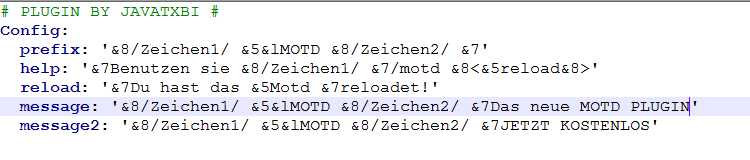 MOTD Selbst bearbeiten CONFIG SpigotMC High Performance Minecraft