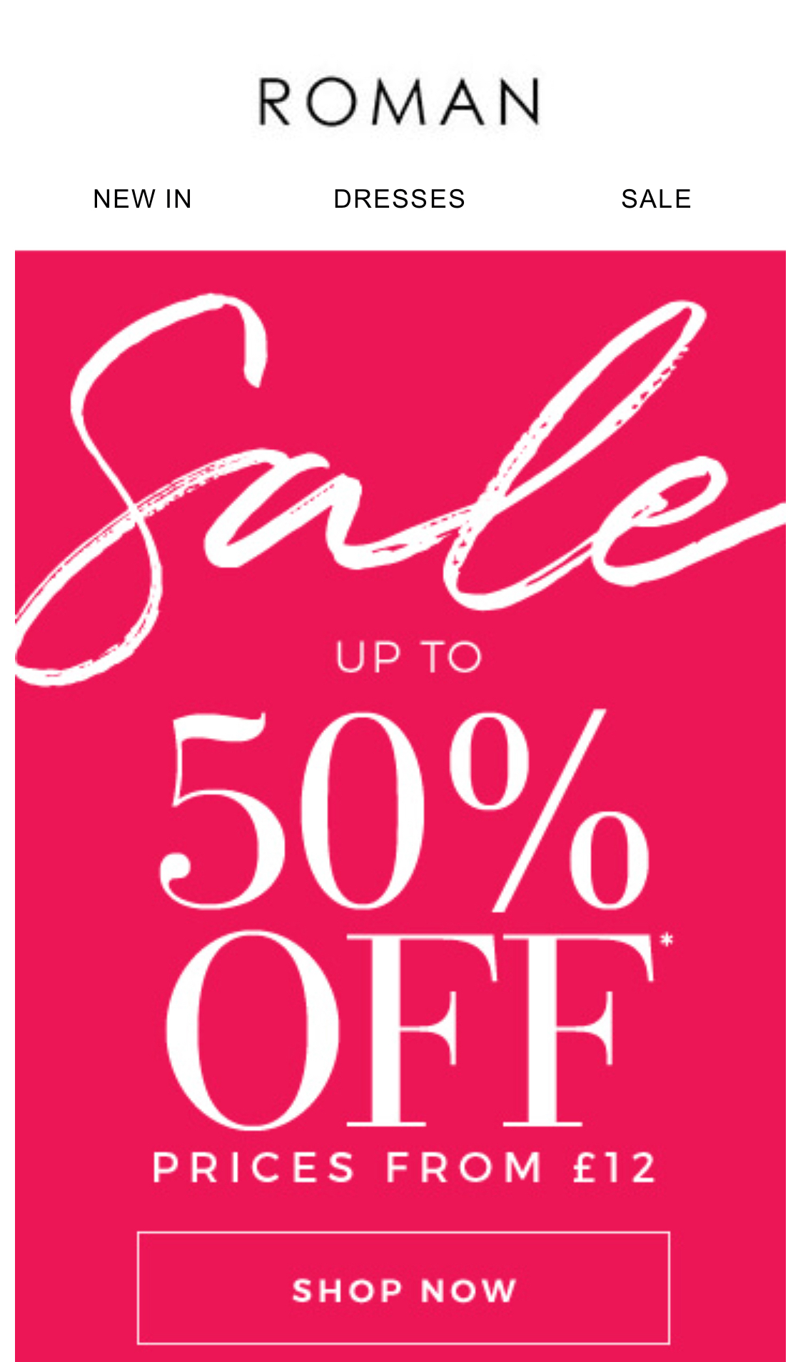 Sale at Roman Originals Spinning Gate Shopping Centre