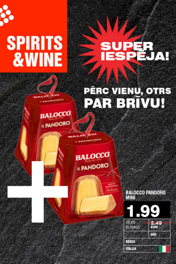 Kēkss Balocco Pandoro Mini Saldumi