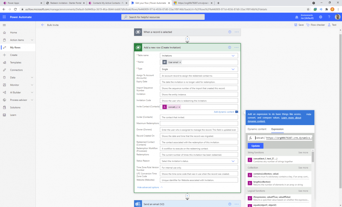 VIDEO PowerApps Portal (Automate Bulk Invitation) SPJeff