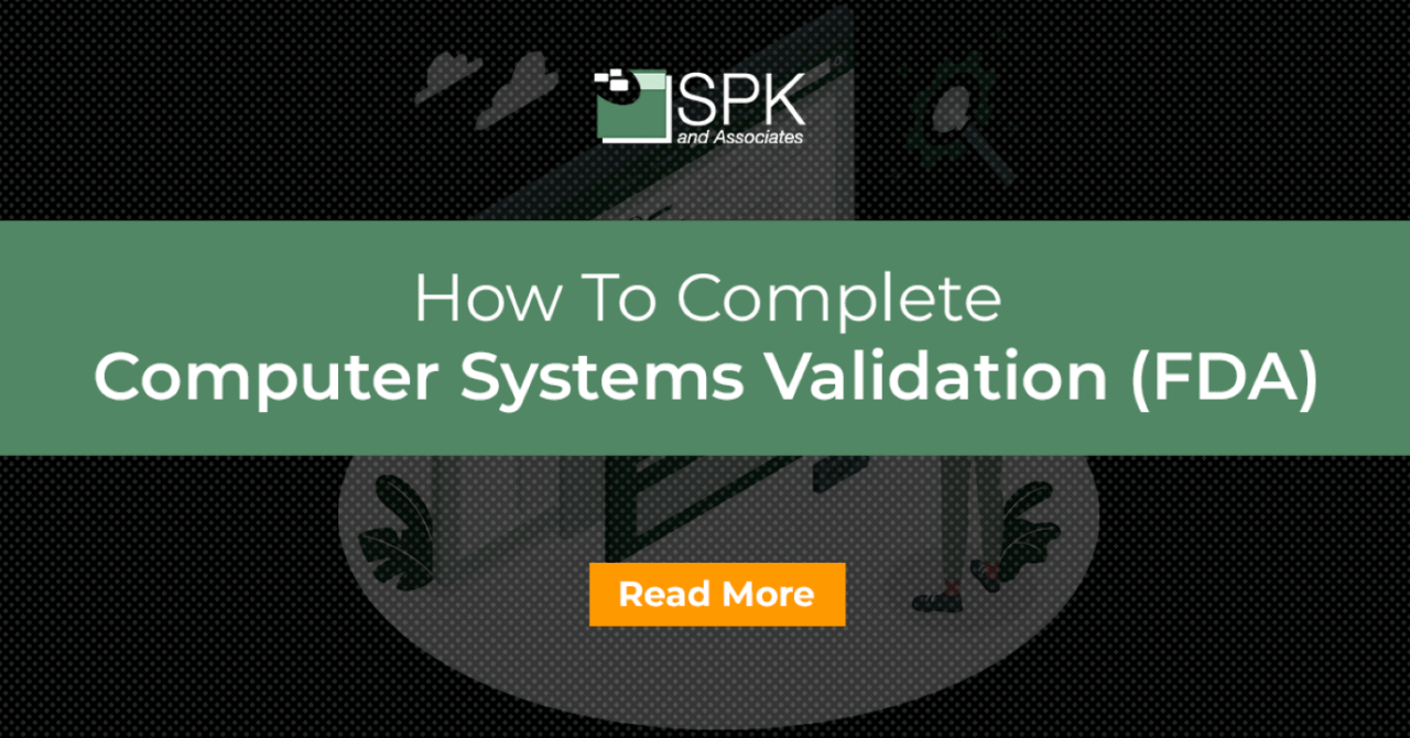 How To Complete Computer Systems Validation (FDA) SPK and Associates