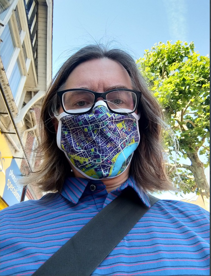 PolyesterCotton London Map face mask