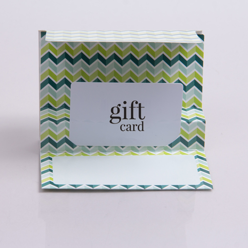 5 x 33/8 KIWI CHEVRON GIFT CARD FOLDERS