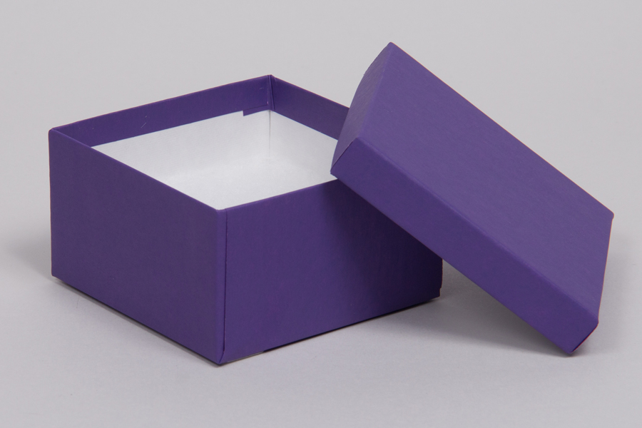 34 Matte Purple Cotton Filled Jewelry Boxes