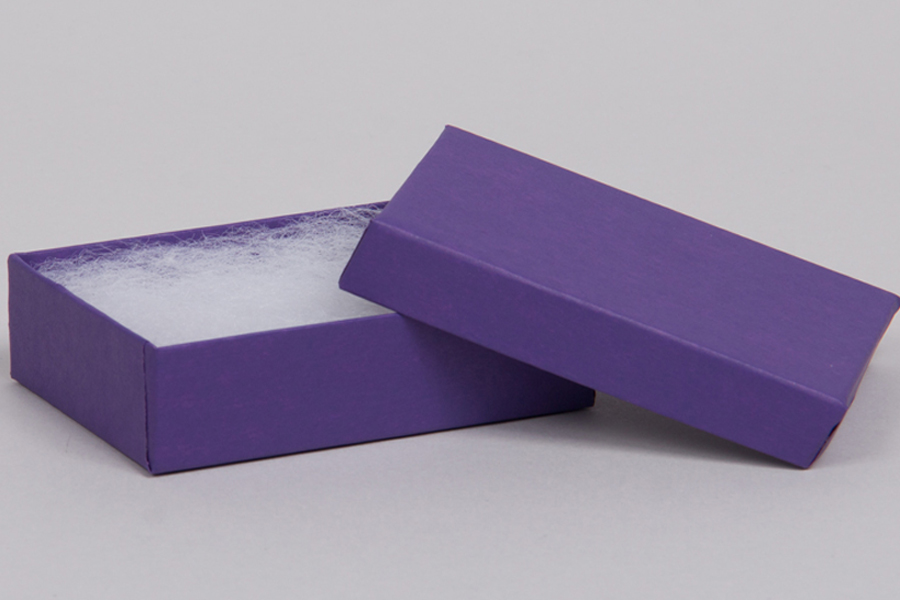 65 Matte Purple Cotton Filled Jewelry Boxes