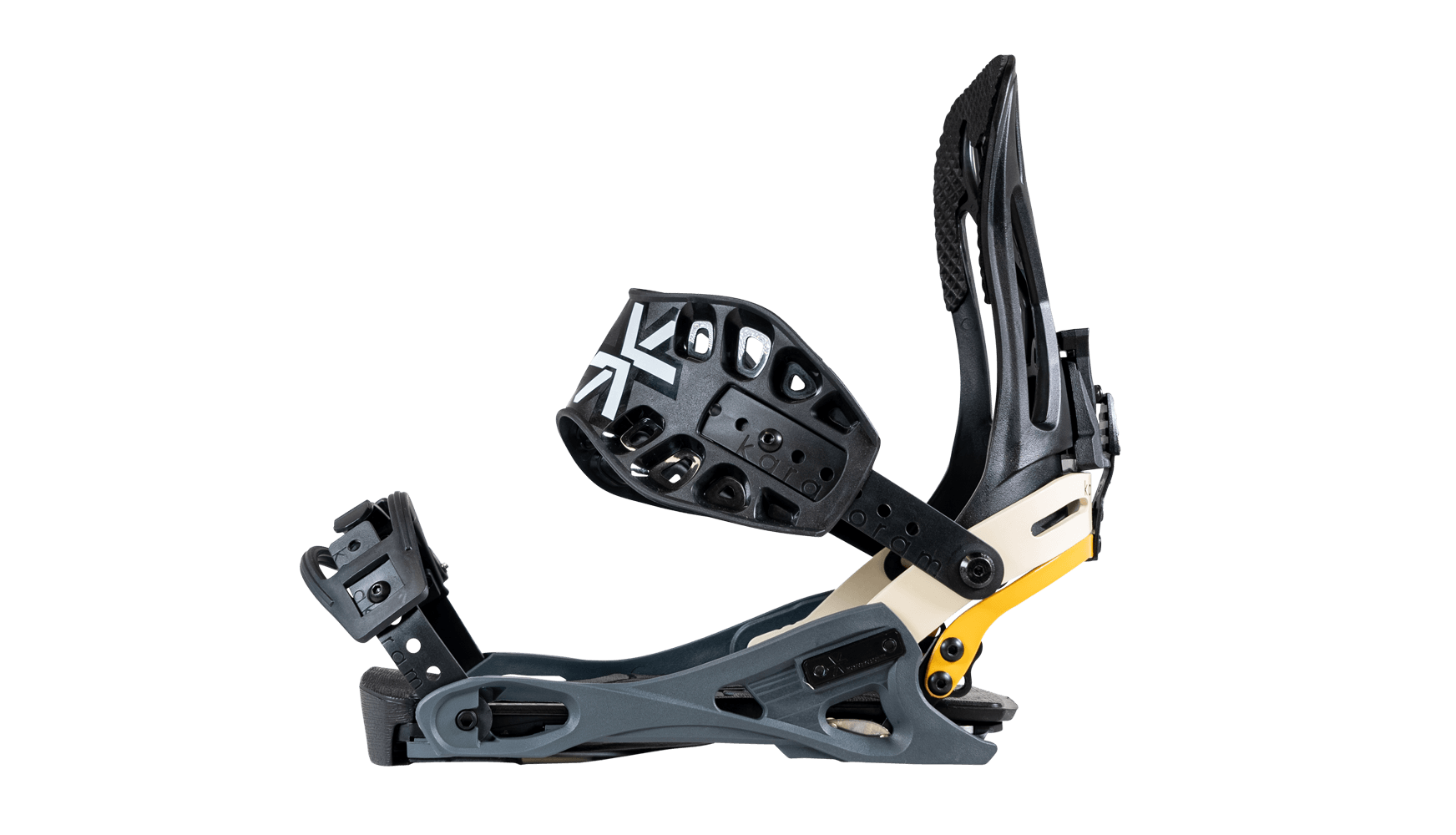 The ultimate surf style snowboard binding. Layback surfy turns with style.