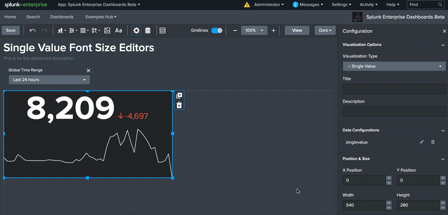 Dashboards Beta v0.8 Examples Hub Splunk