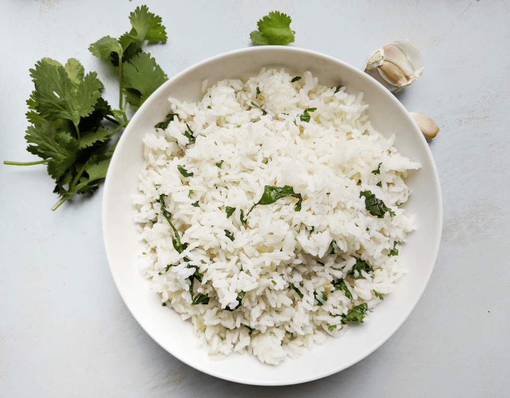 Easy Garlic Cilantro Rice with Lime Spoon Belly