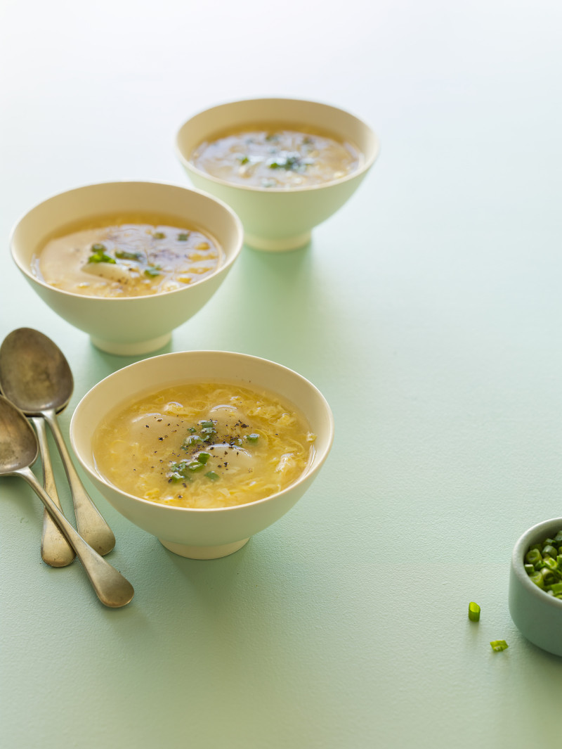 Egg Drop Soup Soup recipe Spoon Fork Bacon