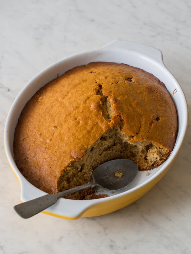 Chai Banana Cake Spoon Fork Bacon