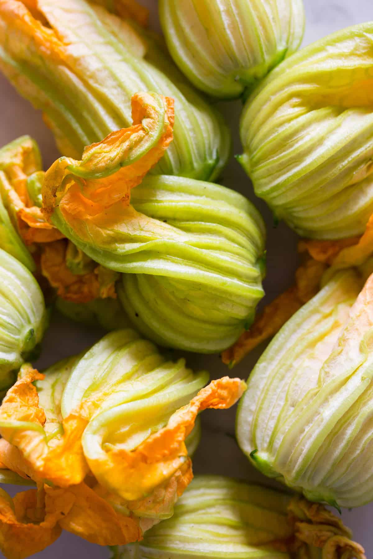 Zucchini Blossom and Smoked Gouda Pasta Spoon Fork Bacon