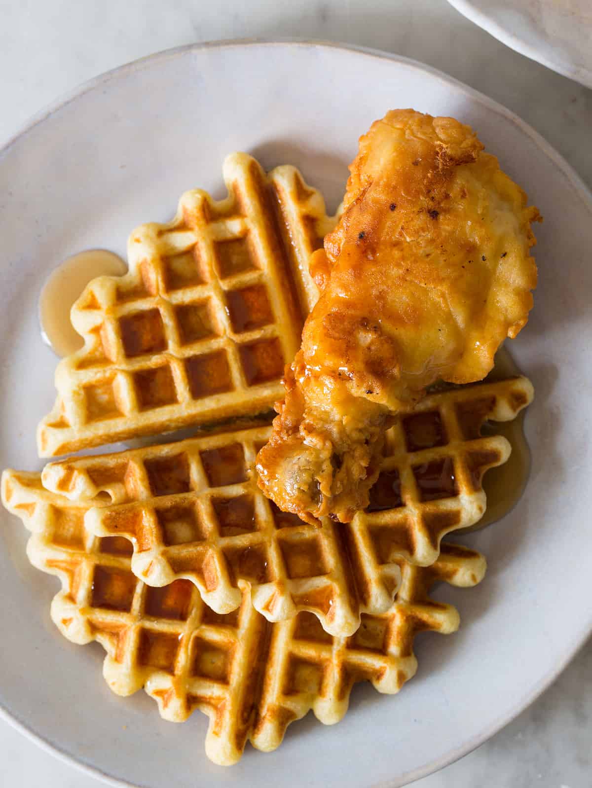 Chicken and Waffles Spoon Fork Bacon
