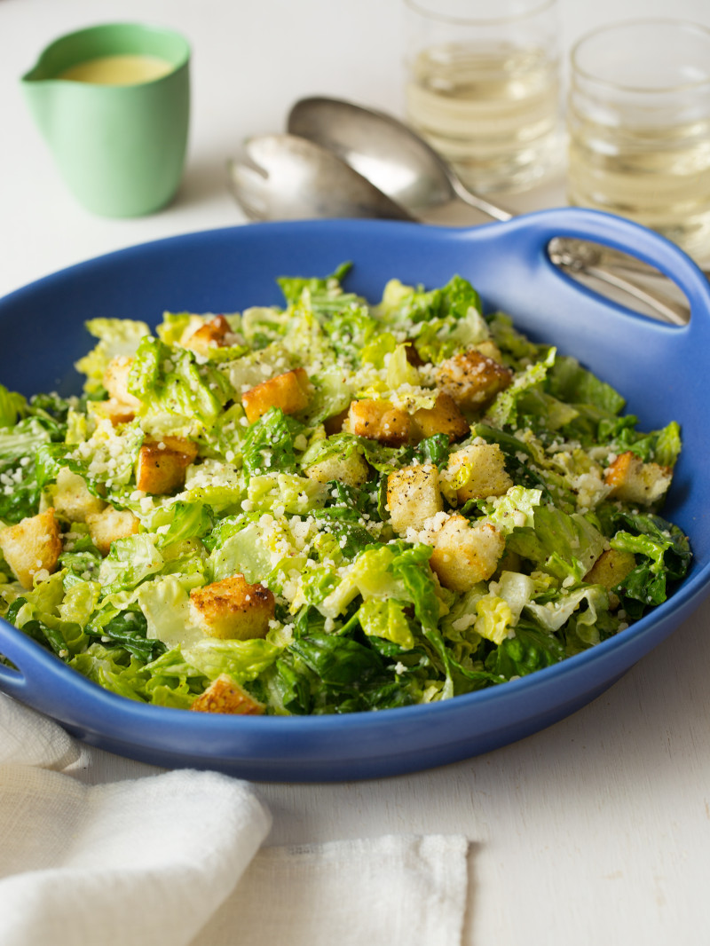 Classic Caesar Salad Spoon Fork Bacon