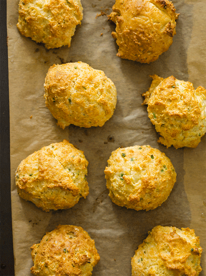 Sour Cream & Chive Drop Biscuits Spoon Fork Bacon
