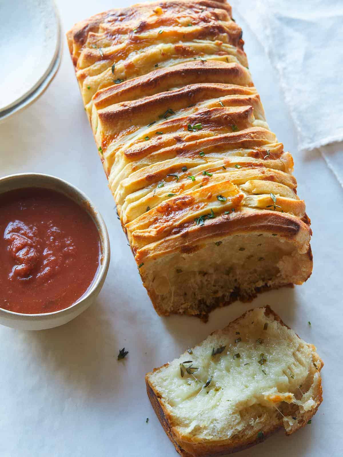 Cheesy Herb Pull Apart Bread Spoon Fork Bacon