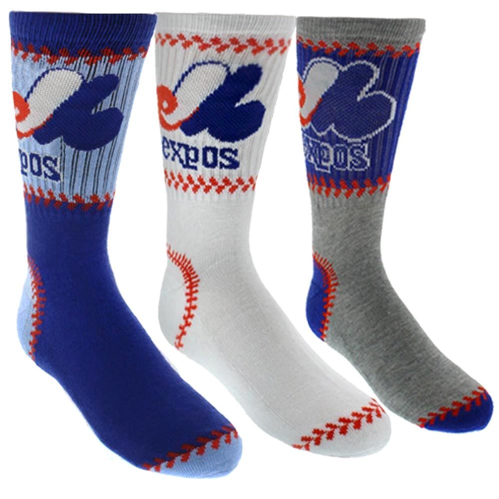 Montreal Expos MLB YOUTH 3Pack Crew Sport Socks SportBuff