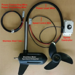Electric Thruster Trolling Motor with Speed Controller & Bracket for