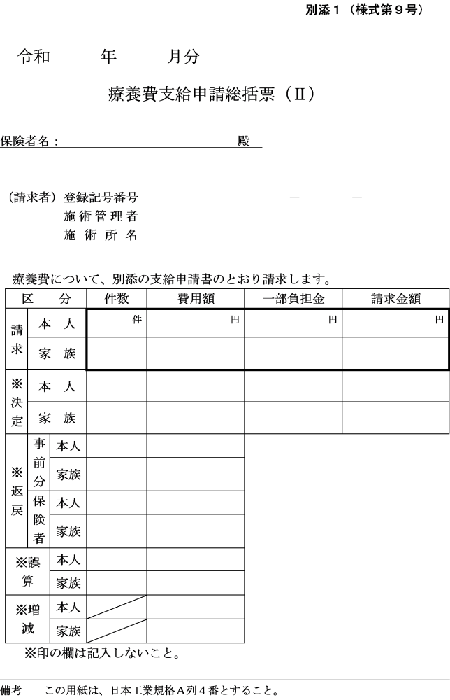 訪問マッサージ・鍼灸の療養費支給申請書(レセプト)の総括表について｜訪問マッサージのレセプトソフト spotlog(スポットログ)