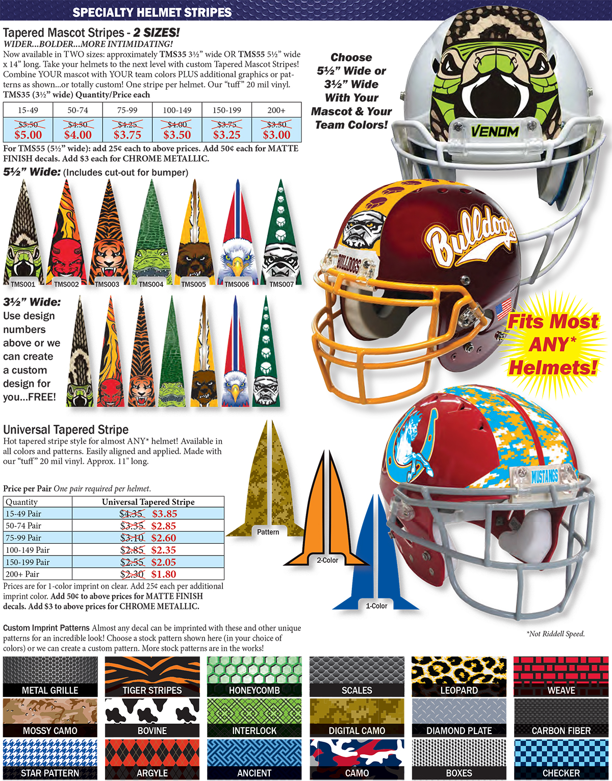 SPPSS American Football Helmet Decals