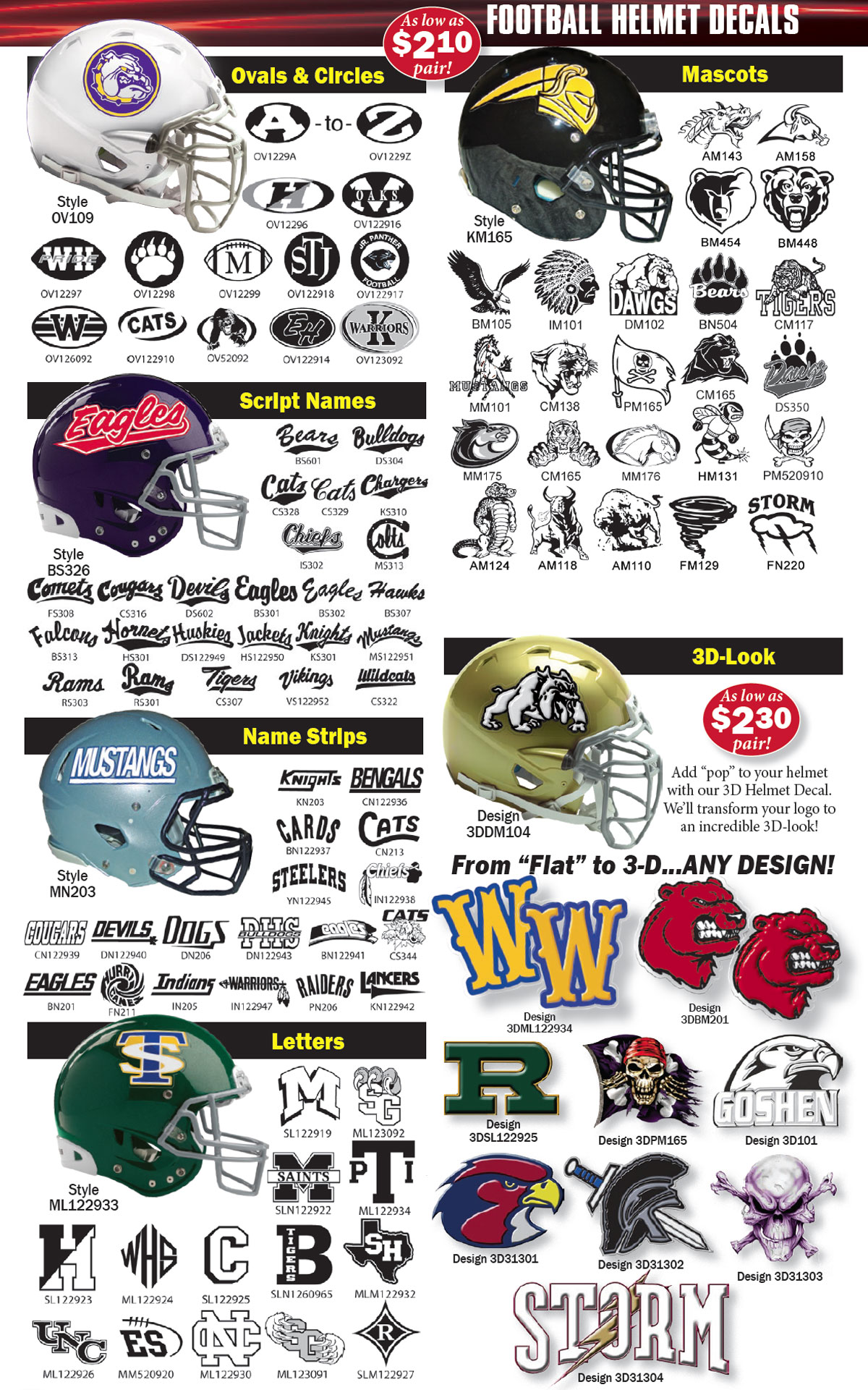 SPPSS American Football Helmet Decals