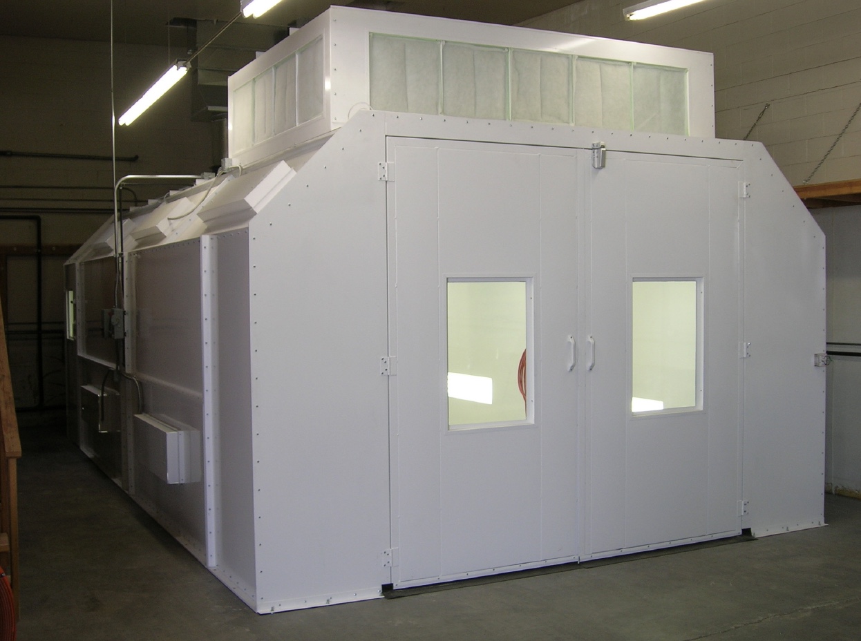 Manufacture of custom automotive auto paint spray booths