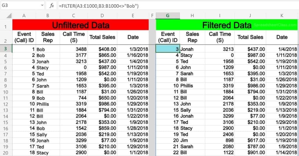 Using the FILTER function in Excel (Single or multiple conditions)