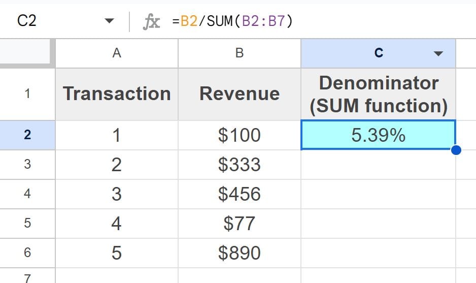 Fixing or removing the DIV/0! error (divide by zero) in Google Sheets
