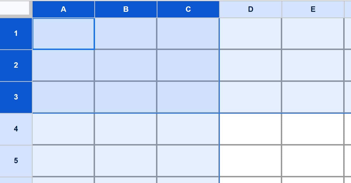 Make cells the same size / square in Google Sheets