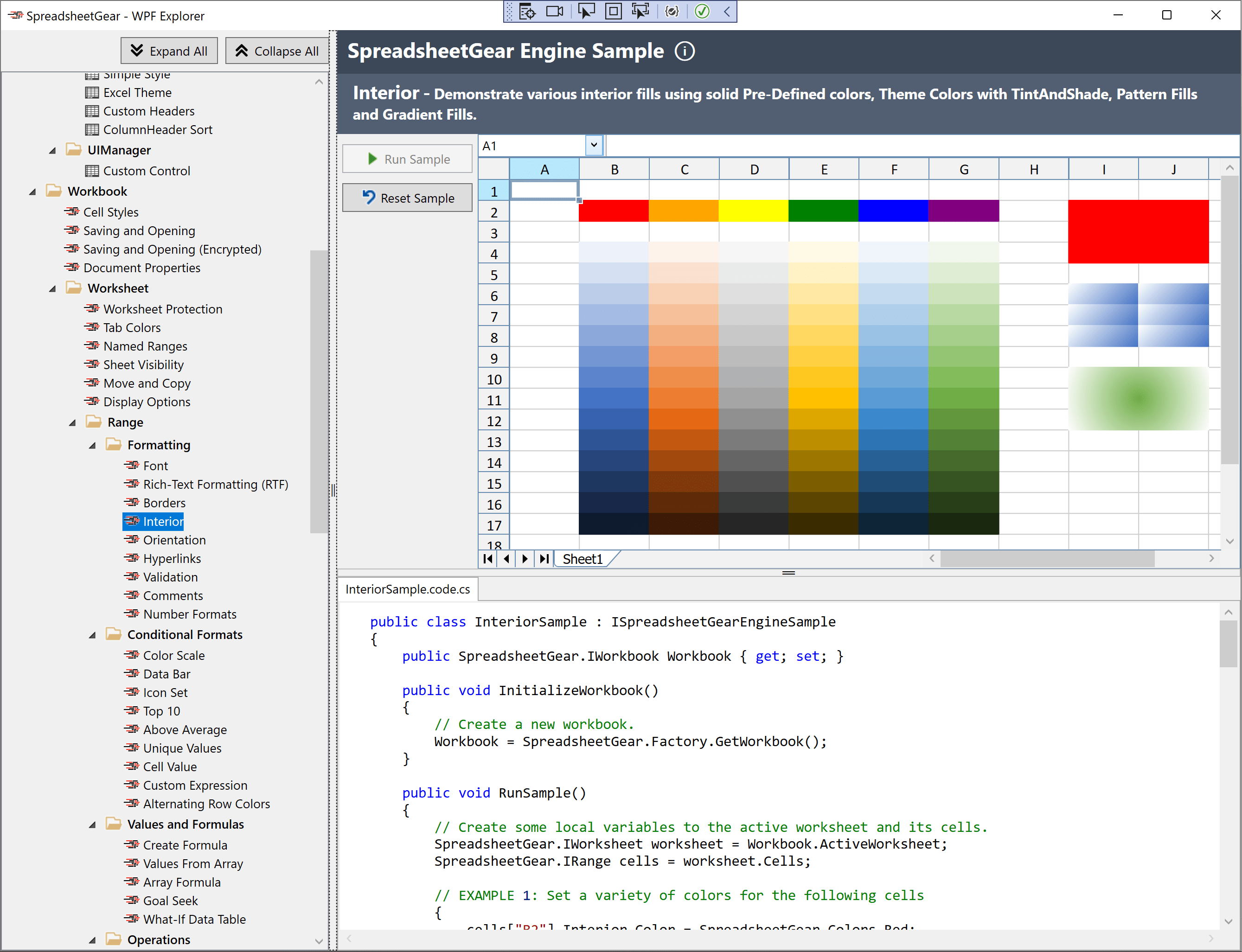 Windows Desktop Controls SpreadsheetGear