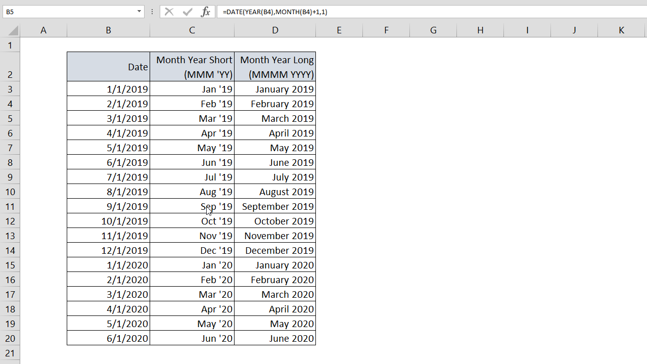 【印刷可能】 excel return month name 306265Excel formula return month name