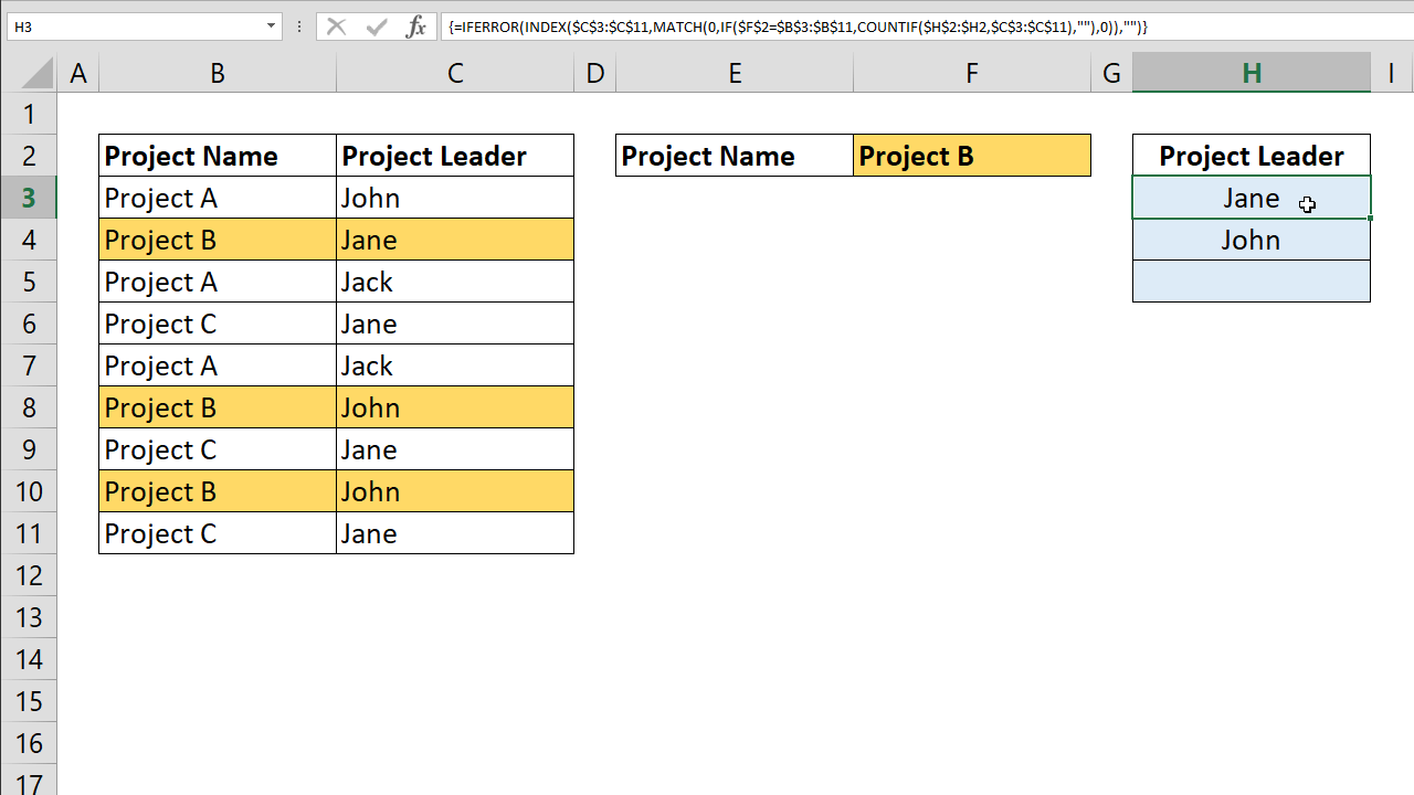 How to find unique values Excel