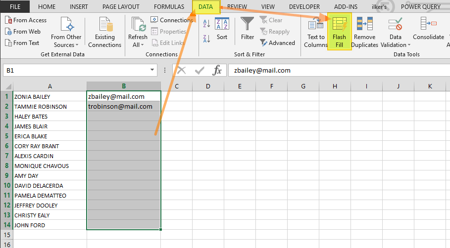 Create Tables and Manipulate Data in an Instant with Excel Flash Fill