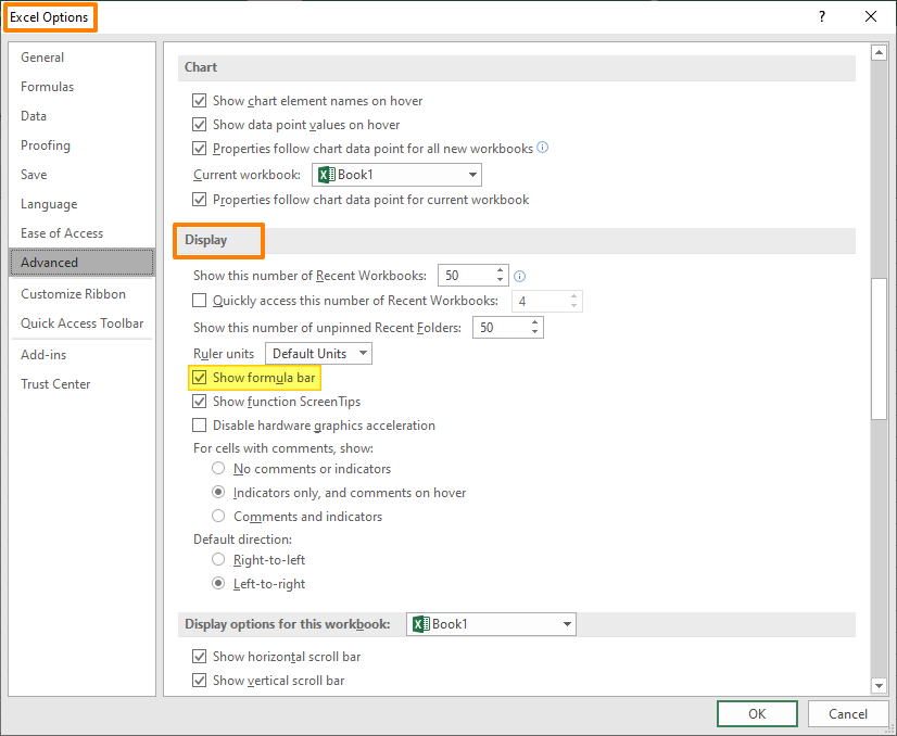 How to Make Excel Show Formula Bar or Hide It