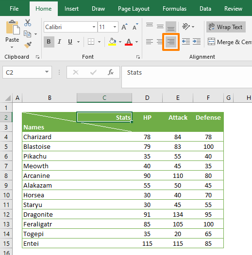 How to add a diagonal line to a cell in Excel