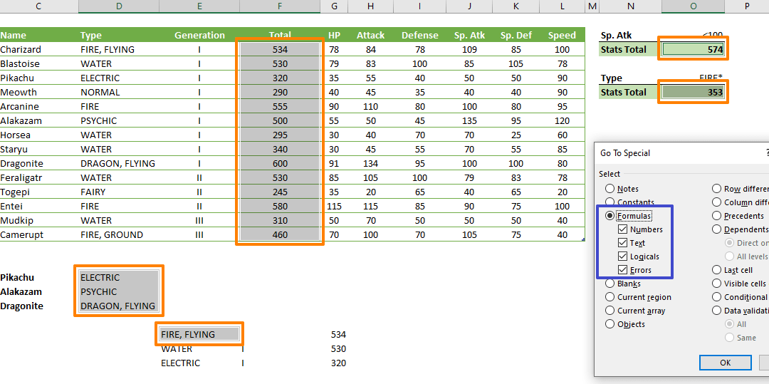 How to find formulas in Excel