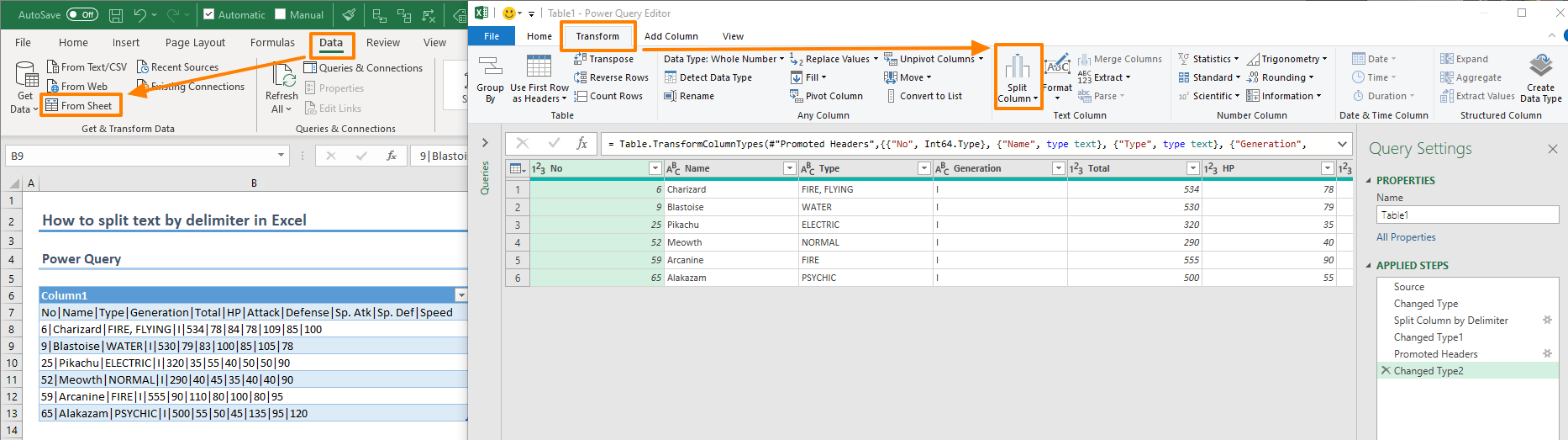 How to split text in Excel in 5 ways