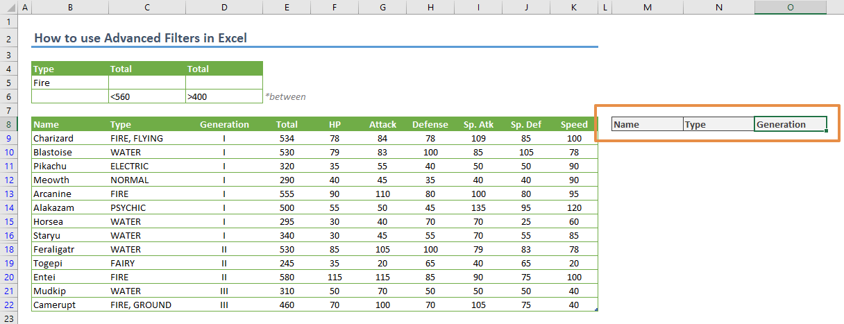 How to use Advanced Filters in Excel