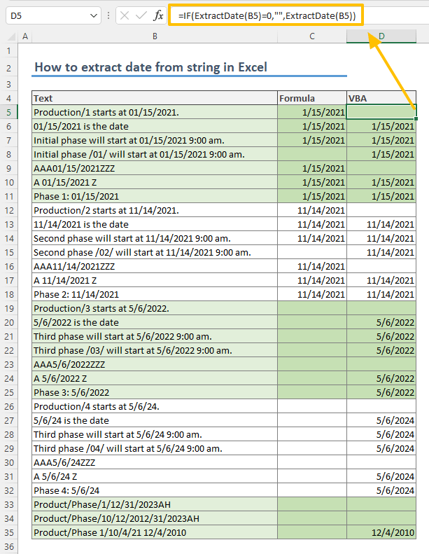 How To Grab The First Date Out Of A String Of Text In Excel Aldrich