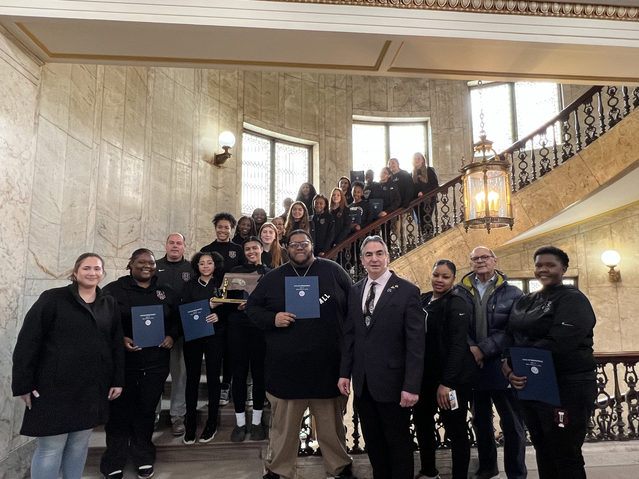 Mayor Sarno Recognizes Springfield International Charter School Girls