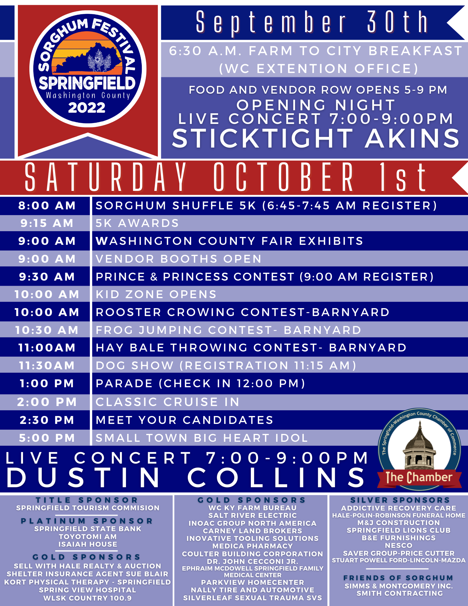 Schedule of Events SpringfieldWashington County KY Chamber of Commerce