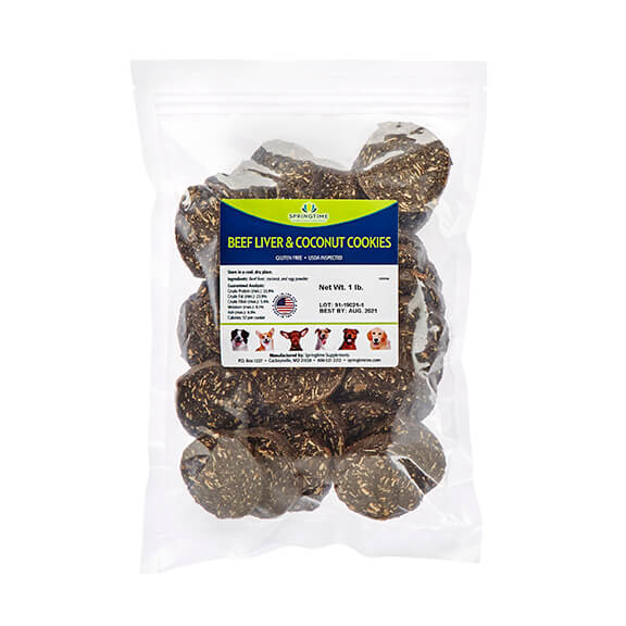 Cookies Beef Liver & Coconut Treats for Dogs Springtime Supplements