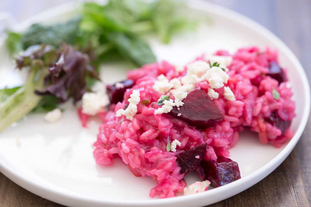 Beet Risotto with Ricotta and Thyme (Pink for Breast Cancer Awareness) Sprinkles and Sprouts