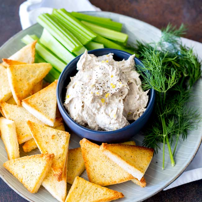 Smoked Fish Dip with Cream Cheese Sprinkles and Sprouts